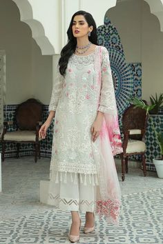 Brand: Imrozia PremiumProduct: I-159 LyraCollection: Unstitched La Vie En Rose Luxury Formals Collection 2022Fabric: Chiffon Embroidered Chiffon With Stones Embellishments For Front. Embroidered Organza Handmade Embellishments For Front Neck. Embroidered Organza Border For Front. Embroidered Chiffon For Back. Embroidered Organza Border For Back. Embroidered Chiffon For Sleeves. Embroidered Organza Border For Sleeves. Embroidered Tie & Dye Chiffon For Dupatta. Dyed Raw Silk For Trousers. Imrozia Suit With Dupatta, Embroidered Tie, Organza Shirt, Pakistani Salwar, Pakistani Salwar Kameez, Embroidered Chiffon, Embroidered Organza, Silk Trousers, Organza Dupatta