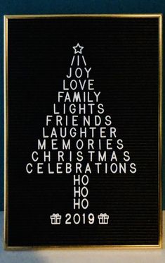 a black and white christmas card with the words joy, love, family, friends, laughter, memories, celebrations, ho ho