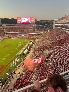 a football stadium filled with lots of people