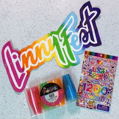 the contents of a craft kit including pens, markers and stickers