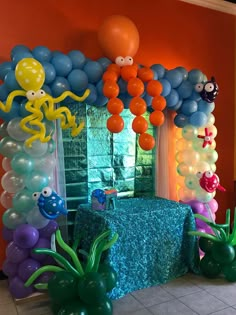 an under the sea themed party with balloons