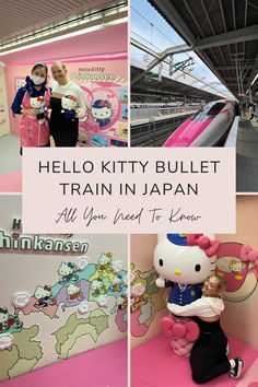 The Hello Kitty bullet train, also known as the Hello Kitty Shinkansen (Japan’s high speed trains), is a Sanrio-themed high-speed train operated by West Japan Railway Company (JR West). Hello Kitty Train Japan, Hello Kitty Shinkansen, Hello Kitty Train, Sanrio Shinkansen, Japan Transportation, Japan Bullet Train, Singapore With Kids