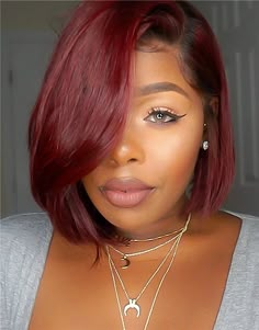 Lux Hair, Straight Bob Hairstyles, Red Bob, Brazilian Straight Hair, Hair Tape, Girls With Red Hair, Burgundy Hair, Short Hair Balayage, Bob Hair