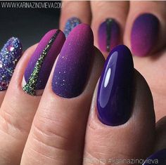 Purple Nails Art Designs, Purple Nails Art, Nails Violet, Hands Nails, Bright Nail Designs, Violet Nails, Nails Art Designs, Purple Nail Art