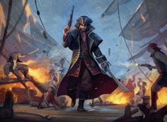 Dnd Pirate Art, Pirate Battle, Male Pirate, Pirates Life, Pirate Games, Pirate Outfit, Pirate Adventure, Adventure Inspiration