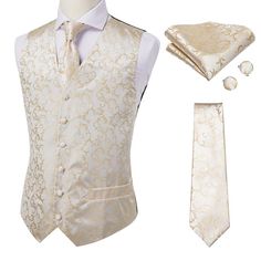 FEATURES Includes: Waistcoat, Necktie, Pocket Square and Cufflinks Material: 100% Handmade Silk Occasion: Wedding, Party, Business, Daily Look Gives your wardrobe an upscale look Free Worldwide Shipping Business Vest, Gold Man, Wedding Vest, Mens Waistcoat, Slim Vest, Blue Jeans Mens, Mens Suit Vest, Necktie Set, Vintage Man