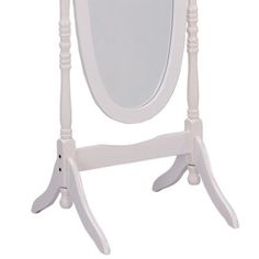 Adjustable full-length free-standing cheval mirror stand has an Oval frame finished in a soft white tone, sleek lines, and a swivel feature to move the mirror around as you wish. Charlton Home® Finish: White | Charlton Home® 59.25" Tall Standing Wooden Floor Mirror, Oval Shape brownWood in White | 59.25" H X 23" W X 20" D | Wayfair | Home Decor Mirror Stand, Retro Mirror, Bedroom Dressing Room, Mirror Oval, Cheval Mirror, Bedroom Dressing, White Tone, Standing Mirror, Wooden Floor