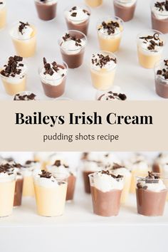 bailey's irish cream pudding shots recipe