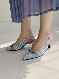 Editor's NoteMURINA presents feminine and sophisticated footwear that completes your style.- Checkerboard pattern slingback- Lovely ribbon point- Soft fit with cushion detail- Size adjustable with the buckle Measurements (in.)- Size: KR 225 - KR 250MM (US 5.5 - 8)- Heel Height: 1.97 in. Composition & Care- Sheep Leather- Natural leather may have fine scratches and wrinkles- Bright leather can get stained by denim or dark outfits- Avoid direct heat and moisture- Wipe off moisture an Summer Slingback Pumps With Bow And Low Heel, Chic Summer Kitten Heels With Bow Straps, Summer High Heel Slingback Pumps With Bow Straps, Spring Kitten Heels With Bow Straps And Pointed Toe, Summer Slingback Pumps With Bow Straps, Summer Slingback Pumps With Bow Straps And Low Heel, Summer Low Heel Slingback Pumps With Bow, Spring Slingback Heels With Bow Straps, Spring Slingback Pumps With Bow Straps