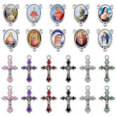 YionZian 84Pcs/42Sets Rosary Kits Cross and Center Medal Charms Alloy Religio...  | eBay Catholic Jewelry, Jewelry Making Charms, Bead Crafts, Rosary, Gift Card, Charms, Jewelry Making, Things To Sell, Best Deals