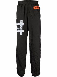 Black Track Pants, Orange Logo, Heron Preston, Pants Black, Preston, Track Pants, Patch Logo, Size Clothing, Black Pants