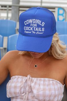 charlie southern: cowgirls for cocktails trucker hat – Riffraff Casual Party Trucker Hat, Trendy Trucker Hat For Rodeo, Trendy Summer Trucker Hat For Country Events, Fun White Trucker Hat For Beach Season, Trendy Trucker Hat For Country Events, Summer Trucker Hat For Rodeo, One Size, Western Tee, Blue Hat, Crop Top Blouse