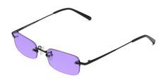 Men's black wide rectangle rimless sunglasses frames with adjustable nose pads are available in variety of colors to match any outfit. These affordable qualified grandpa tinted sunglasses include free single-vision prescription medium purple tinted lenses with AR and 100% UV protection, a case and a cleaning cloth. They are lightweight and low bridge fit. These rectangular glasses are crafted from lightweight titanium. Its wide, frameless design embodies a classic and timeless aesthetic reminisc Purple Glasses, Rectangular Glasses, Grandpa Style, Tinted Glasses, Titanium Glasses, Purple Sunglasses, Timeless Aesthetic, Rimless Sunglasses, Tinted Sunglasses