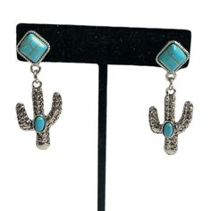 Nwt 3 For $20 Silver & Turquoise Cactus Western Style Dangle Pierced Earrings “You Pick 3” Approximately 1 1/2” Dangle Alloy Metal Fashion Earrings Packaged In Plastic Sleeve, Perfect For Gift Giving Or Just For Your Self Make Sure You Check Out My Closet For Additional Fun Earrings! Send Me A Bundle With Any 3 For $20 Items From My Closet And I Will Send You The Discounted Price! Happy Poshing Western Cactus Earrings, Elegant Turquoise Clip-on Earrings, Turquoise Dangle Clip-on Earrings As Gift, Pick 3, Nickel-free Adjustable Southwestern Earrings, Western Turquoise Nickel-free Earrings, Turquoise Nickel-free Southwestern Earrings, Metal Fashion, Silver Turquoise