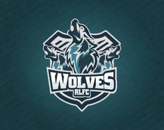 the wolfs logo on a dark green background