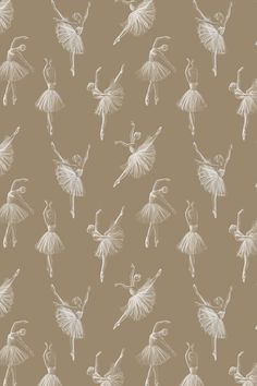 an image of ballerinas in white on brown background wallpaper design by studio