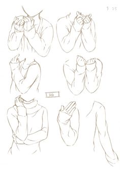 sketches of hands and feet showing how to do the same thing in this drawing technique