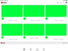 an image of green squares with the words youtube on them, and two different images