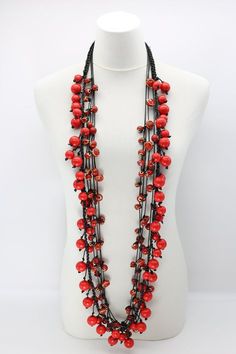 Description: 1 - Strand round wooden beads necklace Red 4 - Strands ceramic beads necklaces Red Length: Approximately 120 cm Colours: Red Product Code: NL2024-19 Red Wooden Beads Round Necklace, Red Wooden Beaded Necklaces, Multi-strand Necklace With Red Wooden Beads, Multi-strand Red Necklace With Wooden Beads, Red Multi-strand Necklace With Wooden Beads, Red Wooden Beaded Necklace, Red Necklace With Wooden Beads, Red Coral Beaded Necklace With Wooden Beads, Red Beaded Long Necklace With Large Beads