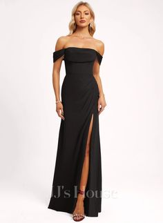 JJ's House Bridesmaid Dresses (288283) | JJ's House Black Chiffon Bridesmaid Dresses, Affordable Outfits, Prom Dress Inspo, Black Bridesmaids, Floor Length Chiffon Bridesmaid Dresses, Black Dress Formal, Black Tie Dress, Guest Attire, Black Bridesmaid Dresses