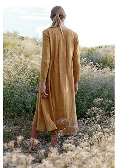 Linen A line dress Elaine 4 Long Linen Dress, Cottage Life, Calf Length Dress, Dream Cottage, Elegant Maxi Dress, Dress For Woman, Linen Maxi Dress, Dress With Belt, Line Dress