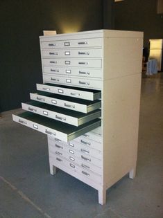 several drawers are stacked on top of each other