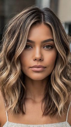 Elegant Lob Haircuts with Balayage for Brunette With Highlights Short Hair, Foilyage Hair Brunettes, Lived In Balayage Brunette, Half Head Foils Brunette, Longer Bob Haircut, Short Hair Balayage Brunette, Brunette To Blonde Balayage Hair, Brunette Short Bob, Balayage Hair Brunette Short