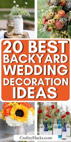 20 best backyard wedding decoration ideas that are easy to do with the sunflowers