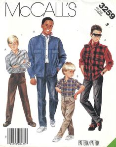 two boys in plaid shirts and pants, one boy wearing sunglasses with his hands on his hips