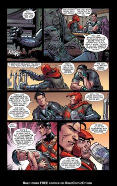 a comic page with an image of a man in armor