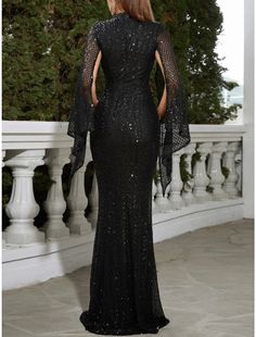 Mermaid / Trumpet Evening Gown Sparkle & Shine Dress Formal Wedding Gu – JiMiss Dresses Elegant Fits, Shine Dress, Formal Wedding Guests, Mother Wedding Dress, Evening Dresses Cocktail, Maxi Dress Prom, Vestidos Prom, Black Evening Dresses, Dress Formal