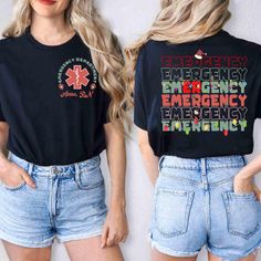 Personalized Emergency Department Christmas Shirt, Er Christmas Shirt Gift For Nurse, Custom Christmas Er Nurse Shirt, Emergency Nurse Shirt ----------------------------------------------------------------- ** How to order? ** 1. Please check all pictures and choose your T-shirt Size and Color. 2. Choose your quantity as much as you want. 3. Please enter custom Design Color and Personalization Box (if applicable) 4. PLEASE secure all steps of your order 5. After You add your note, Please Click "Proceed to Checkout" After selecting the order, please check the address and parameters again. Product Details:✨  INFORMATION  We offer a variety of shirts: * Adult Unisex Tee: 5.3-ounce, 100% cotton (99/1 cotton/poly (Ash) & 90/10 cotton/poly (Sport Grey), 50/50 cotton/poly (Dark Heather) Made with Er Tech, Emergency Nurse, Christmas Gifts For Nurses, Er Nurse, Nurse Sweatshirt, Gift For Nurse, Emergency Department, Tech Shirt, Nurse Shirt