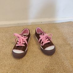 Brand New, Never Worn (No Tags Or Box). Brown With Pink Laces Sneaker. Rubber Soles. Size 10 (Eur 27) Trendy Pink Canvas Shoes, Pink Non-slip Canvas Shoes With Round Toe, Pink Slip-on Sneakers For Playtime, Pink Casual Canvas Shoes For School, Cute Pink Slip-on Canvas Shoes, Cute Pink Slip-on Sneakers, Brown Low-top Sneakers For School, Cute Non-slip Sneakers For School, Casual Pink Sneakers For Playtime