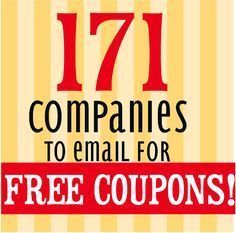 coupon for 17 companies to email for free coupons