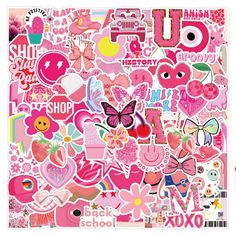 a bunch of stickers that are on top of each other in the shape of hearts