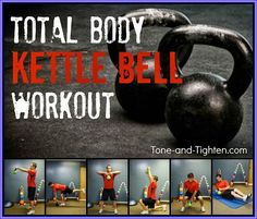 the total body kettlebell workout is shown in several different pictures, including an image of a