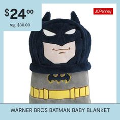 the batman baby blanket is on sale for $ 24 00