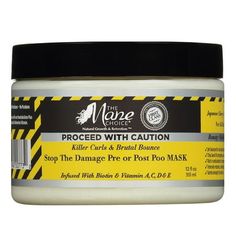 THE MANE CHOICE PROCEED WITH CAUTION STOP THE DAMAGE PRE OR POST POO MASK 12 Oz. The Mane Choice, Proceed With Caution, Deep Conditioner, Hair Care, Size 12, Conditioner, Mask, Hair Care Tips