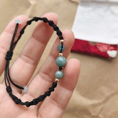 🍀 Bead Materials ：Real Jade bead & 18 gold beads 🍀 personalized：【yes 】➜Please feel free to contact me. 🍀 Rope colors：【Black & Red】-Other colors are available，Just give messages and tell me which color do you like. 🍀 length：【length is adjustable and can be made as you want】➜You can just tell me what is the perfect length you like. processing time： 1-2 workdays 🍀The dainty bracelet features a jade beads, which make a pretty bracelet for you. It could be a great gift for your friends a Adjustable Jewelry With Round Beads For Good Luck, Handmade Casual Jade Jewelry, Casual Jade Beaded Bracelets Gift, Casual Jade Beaded Bracelet Gift, Handmade Jade Beaded Bracelets As Gifts, Black Jade Bracelets Gift, Casual Gemstone Beads Friendship Bracelets As Gift, Black Jade Jewelry For Gifts, Casual Jade Jewelry As Gift