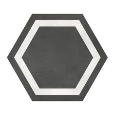 Graphite Frame, Hexagon Porcelain Tile | Deco Tile by IWT Tile Floor With Border, Large Hexagon Tile Floor, Tiles Design For Floor, Large Hexagon Tile, Cement Color, Hexagon Tile, Elegant Tiles, Matte Tile, Concrete Color