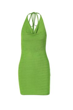 Fit: Regular fit. Detail: Sleeveless. Halter. Tie-back. Backless. Solid color. Pack hip dress. Mini dress. Material: 65% Cotton, 35% Polyester. Care： Machine washes cold, tumble dry low. Color may be lighter or darker due to the different displays.