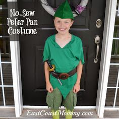 a young boy dressed as peter pan costume