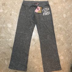 These Brand New With Tags Juicy Couture Gray Terrycloth Track Pants Are Extremely Comfortable And Great For Lounging Around! They Say "I Loved Juicy First" On The Left Thigh. Fitted Silver Bottoms For Winter, Casual Silver Wide Leg Bottoms, Casual Silver Straight Leg Pants, Silver Straight Leg Casual Pants, Juicy Couture Track Pants, Grey Juicy Couture, Black Juicy Couture Tracksuit, Purple Juicy Couture, Juicy Coutour Sweatsuit