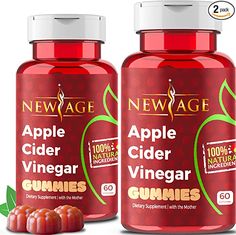 Amazon.com: (2-Pack) Apple Cider Vinegar Gummies by New Age - Amazing Taste with Raw, Organic, Unfiltered Mother ACV - Vegan & Non-GMO Gummy. Weight Control Detox Cleanse Support. Made in USA.: Health & Personal Care Apple Cider Vinegar Capsules, Apple Cider Vinegar Pills, Cider Vinegar Benefits, Apple Cider Vinegar Gummies, Apple Cider Vinegar Benefits, Vitamin B9, Vegan Vitamins, Apple Cider Benefits, Gummy Vitamins