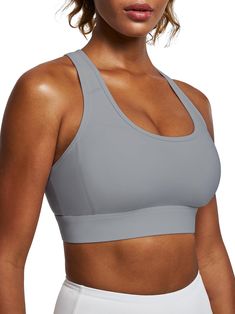 PRICES MAY VARY. Get Down with High Support: Experience the Power of our smooth, lightweight, and highly elastic fabric. Our high impact sports bra, made from 57% spandex and 47% nylon, provides unmatched support. With elasticity and moisture-wicking properties, it keeps you dry and comfortable during your workout while maintaining its shape. Most Customizable Fit: Our high impact sports bras for women feature adjustable straps and back clasps. The wide, comfortable straps provide a secure and s Racerback Sports Bra With Built-in Padding For Light Exercise, Best Sports Bras For Large Bust, Light Support Racerback Activewear, Breathable Racerback Activewear, Versatile Breathable Racerback Sports Bra, Solid Racerback Activewear With Light Support, Racerback Activewear With Light Support, Breathable Solid Color Racerback Activewear, Solid Color Breathable Racerback Activewear