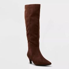 Women's Kendra Tall Boots - Universal Thread™ Chocolate Brown : Target Fall Wide Calf Pointed Toe Knee-high Boots, Wide Calf Pointed Toe Mid-calf Boots For Fall, Tall Pointed Toe Boots For Fall, Tall Fall Boots With Pointed Toe, Knee-high Boots With Pointed Toe For Fall, Wide Calf Pointed Toe Boots For Fall, Casual Tall Boots With Pointed Toe, Casual Knee-high Boots With Pointed Toe, Casual Tall Knee-high Boots With Pointed Toe