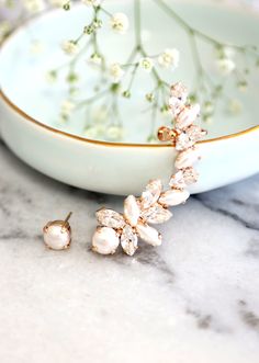 Ear Climber Earrings, Ear cuff Pearl Earrings, Pearl Crystal Earrings, Pearl Ear Cuff Earrings, Crystal Ear Crawler, Pearl Bridal Earrings White Single Ear Climber For Wedding, Pearl Ear Cuff, Ear Climber Earrings, Ear Cuff Earrings, Ear Crawler, Ear Climbers Earrings, Ear Climber, Bridal Earrings Pearl, Ear Climbers