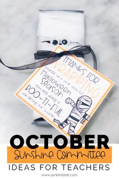 an orange and white sign that says, october sunshine - filled with ideas for teachers