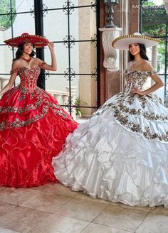 Red Charro Quinceanera Dress, Ruffle Ball Gown, Vestido Charro, Mexican Quinceanera Dresses, Red Quinceanera Dresses, Black Ball Gown, Quince Dress, Rachel Allan, Quinceanera Dress