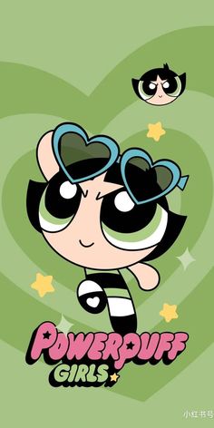 the powerpuff girls cartoon character with heart shaped sunglasses